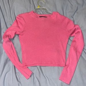 pink long sleeve crop top